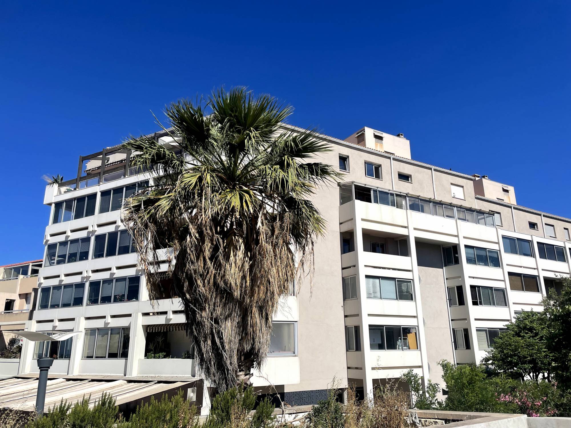 résidence standing A vendre grand 2 pièces 50 m² en rez de chaussée avec terrasse de 33 m² et place de parking privative Prado-Plage 13008 Marseille