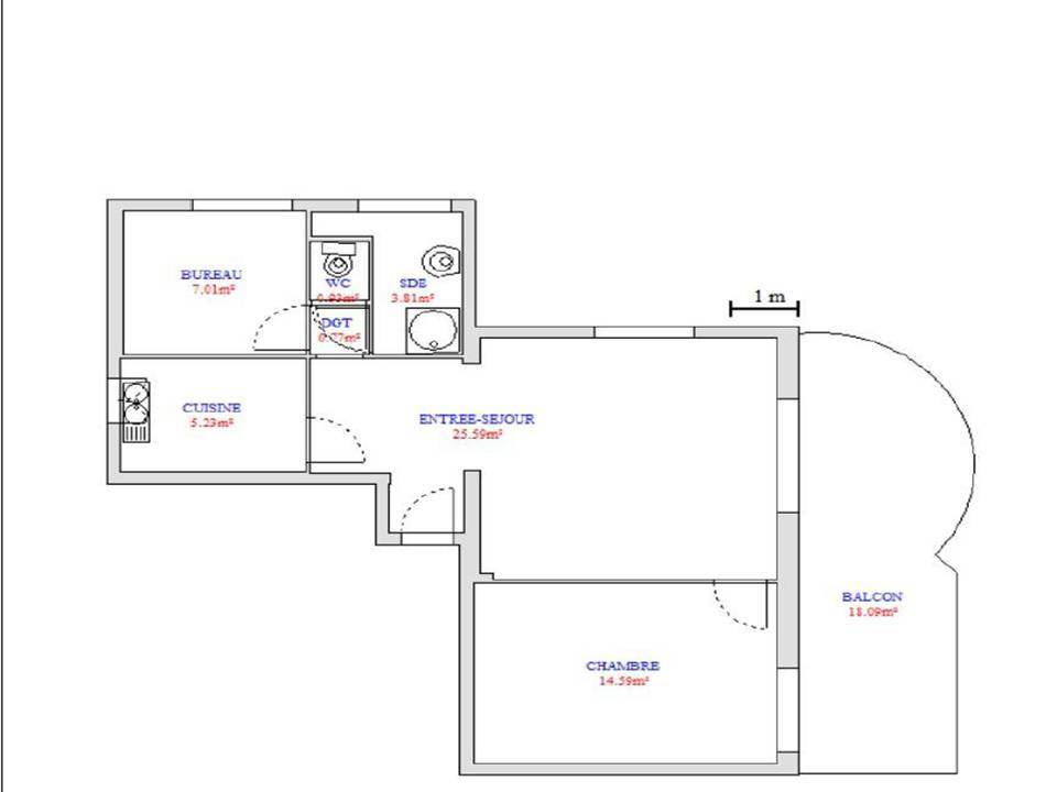 PLAN APPARTEMENT 3 PIECES A VENDRE SUR CASSIS