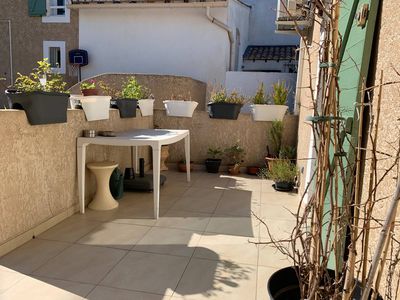 Terrasse privative pour cette maison de village niché au calme à quelques minutes du village de Saint Barnabé